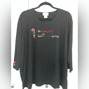 Black Christmas Jeweled Top